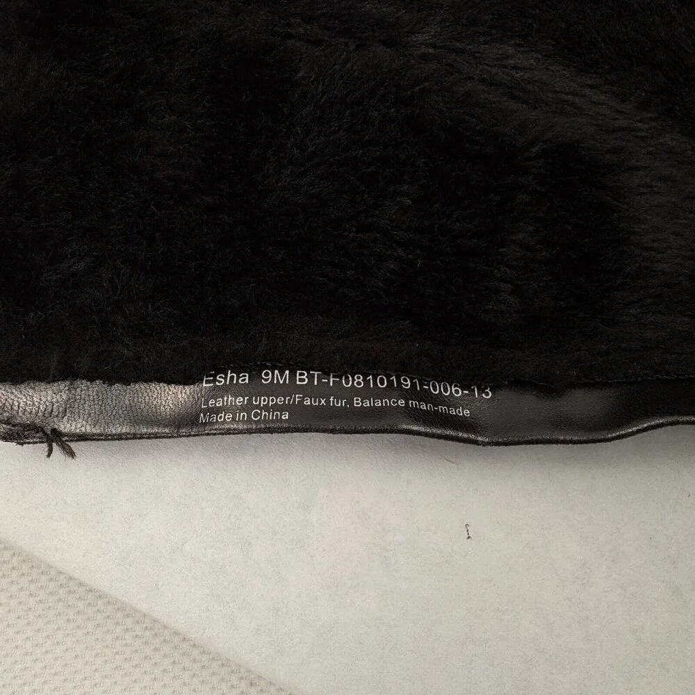 Bare Traps Womens Black Esha Leather Upper Faux Fur Mid Calf Boots Size 9M - Picture 10 of 15